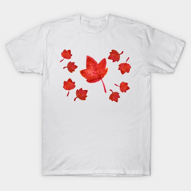 Maple leaf pattern T-Shirt by Annka47